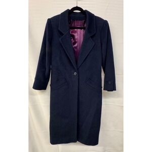 Unbranded Custom Long Navy Coat Women's Medium 44" Longline Duster